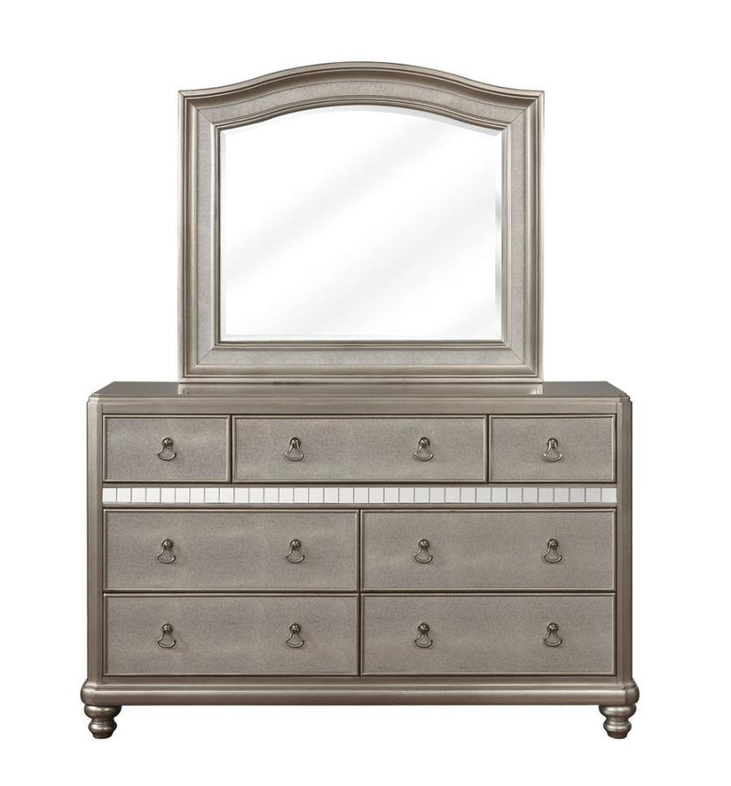 Bling Game - Arched Dresser Mirror - Metallic Platinum.