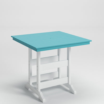 Eisely - Turquoise / White - Square Counter Tbl W/Umb Opt.