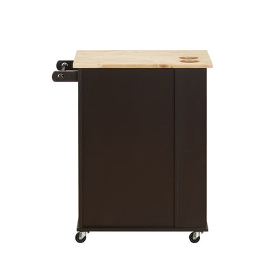 Zina - Kitchen Cart - Natural & Wenge - Grand Furniture GA