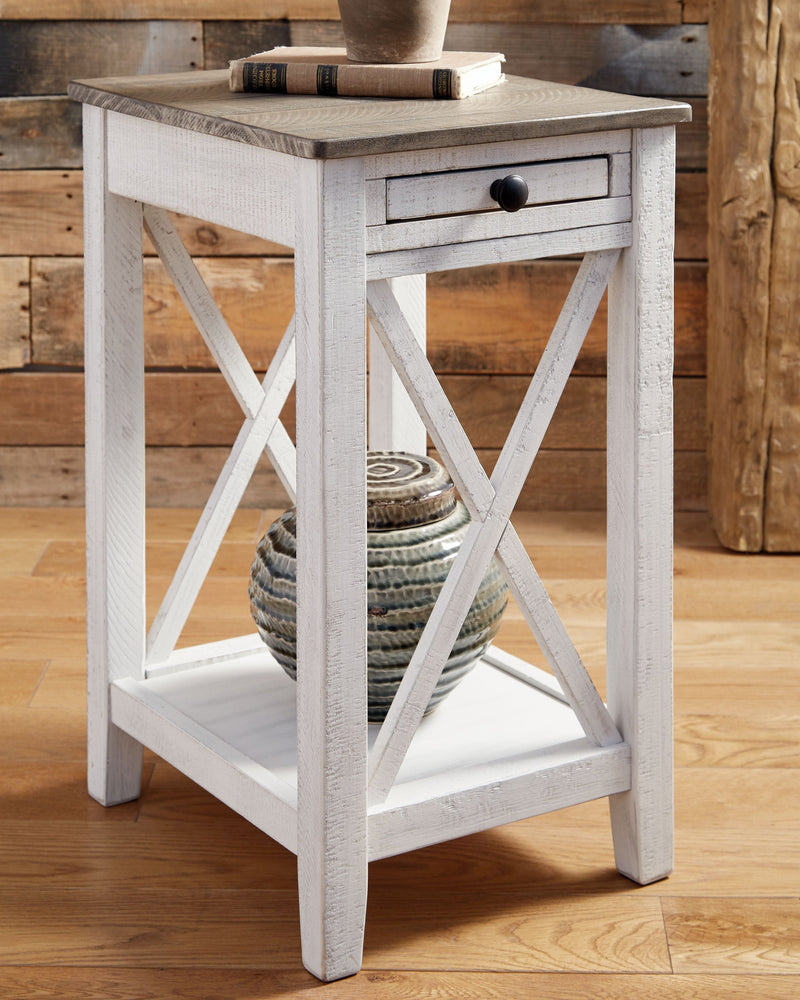 Adalane - White / Gray - Accent Table.