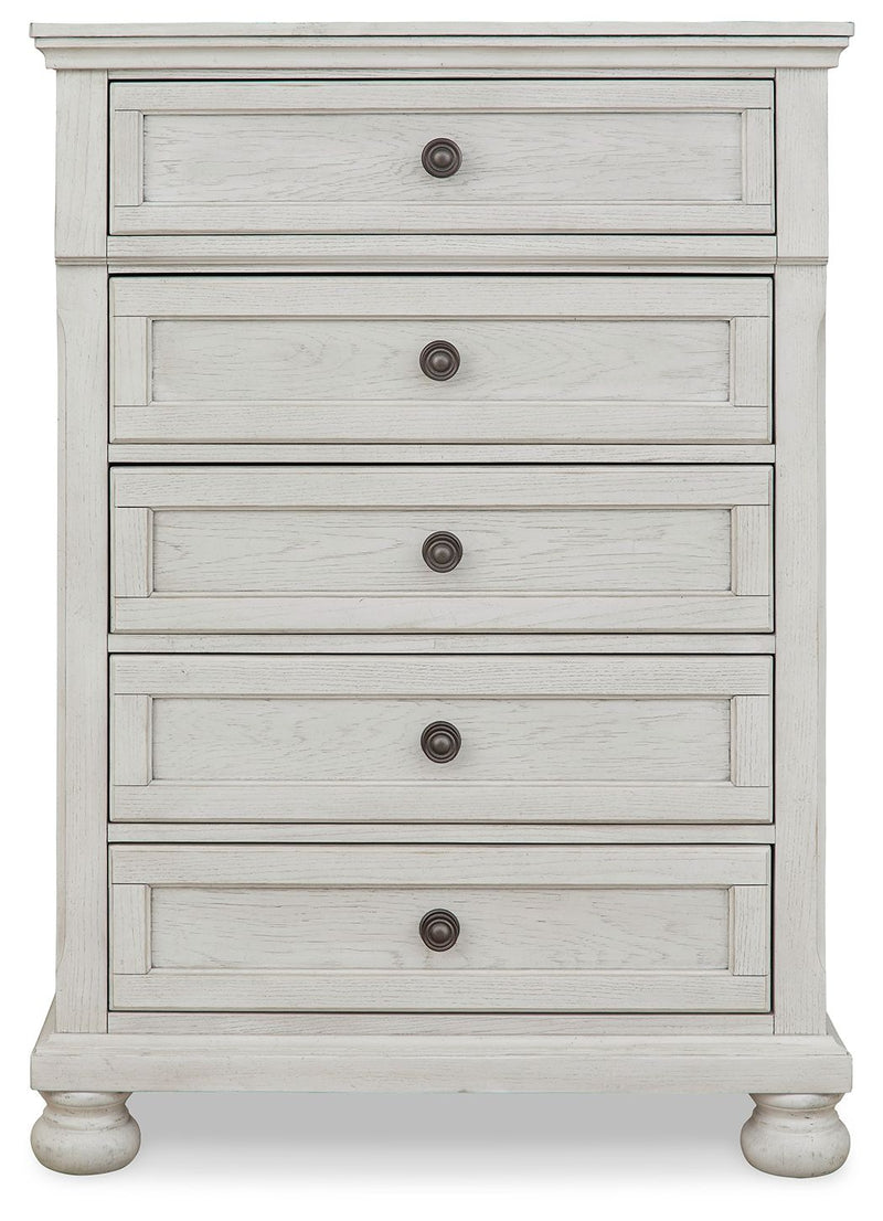 Robbinsdale - Antique White - Five Drawer Chest - Youth.