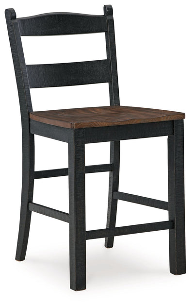 Valebeck - Black / Brown - Barstool (Set of 2).