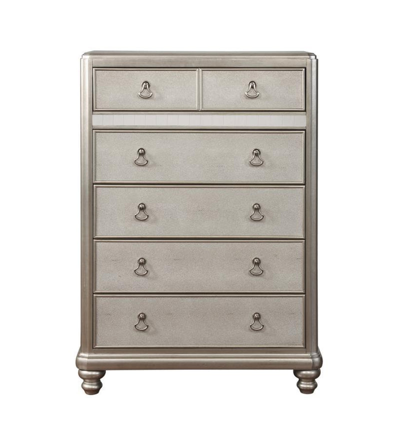 Bling Game - 6-Drawer Chest - Metallic Platinum.