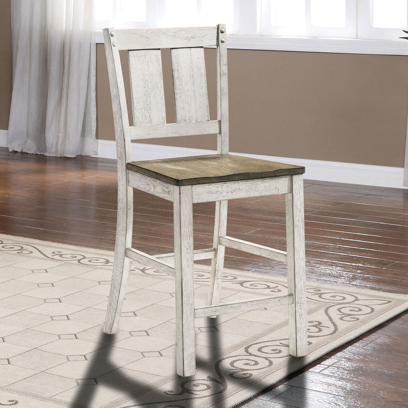 Dakota - Counter Height Chair (Set of 2) - Antique White / Ash Brown.