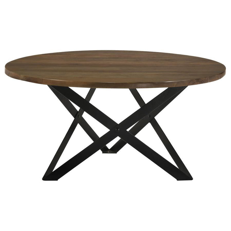 Zack - Round Coffee Table - Smokey Grey and Black.