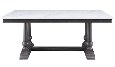 Yabeina - Dining Table - Marble Top & Gray Oak Finish - Grand Furniture GA