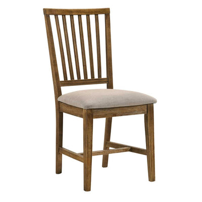 Wallace II - Side Chair (Set of 2) - Tan Linen & Weathered Oak - Grand Furniture GA