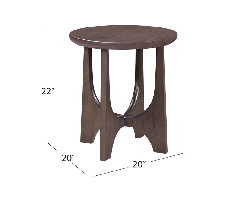 Dunnigan - Oak End Table - Dark Brown