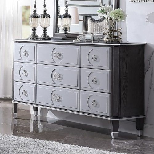 House - Beatrice Dresser - Charcoal & Light Gray Finish - Grand Furniture GA