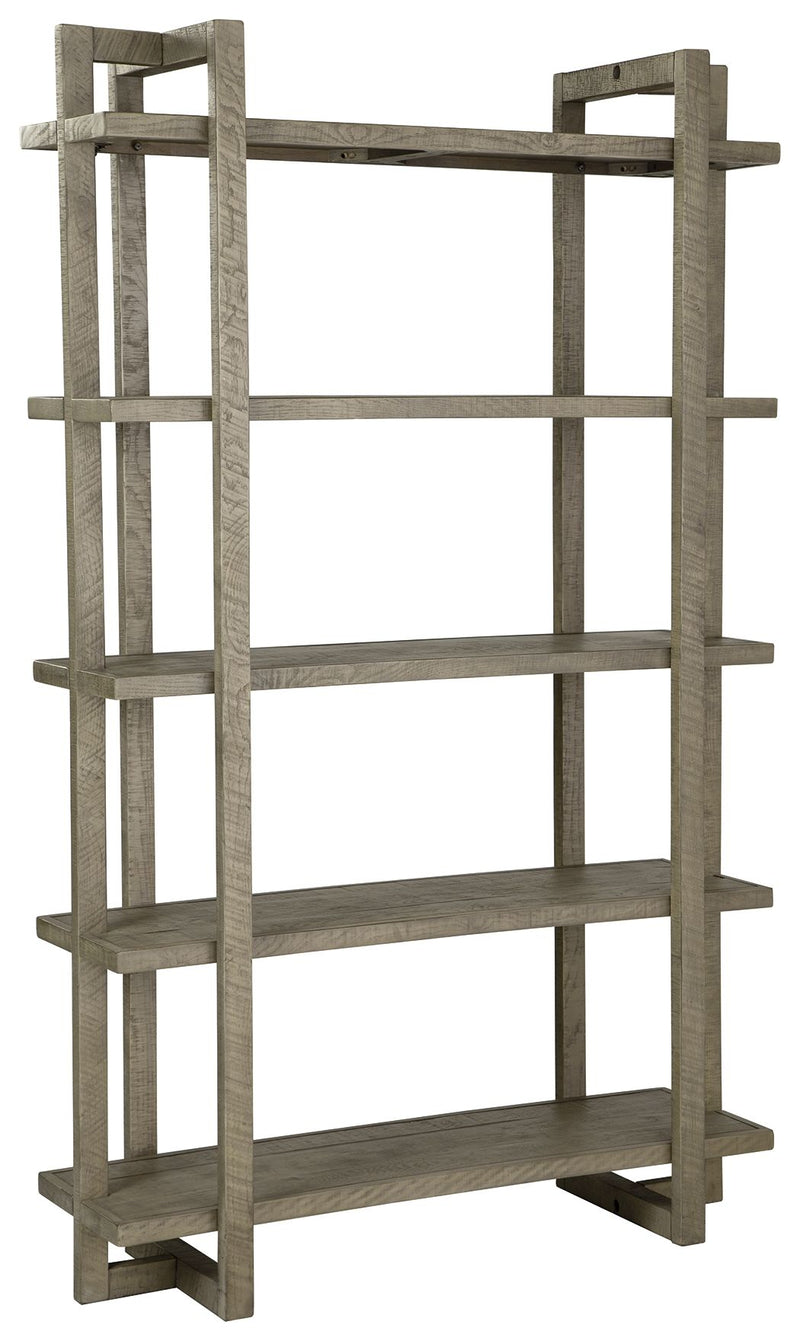 Bergton - Distressed Gray - Bookcase.