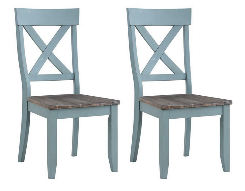 Bar Harbor - Crossed Back Upholstered Seat Dining Side Chairs (Set of 2).