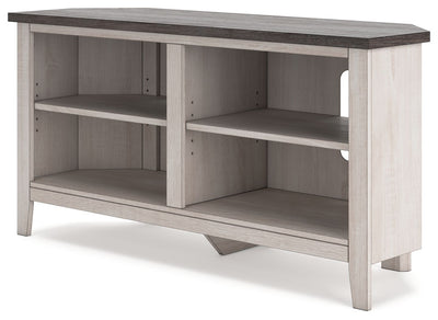 Dorrinson - Two-tone - Small Corner TV Stand.