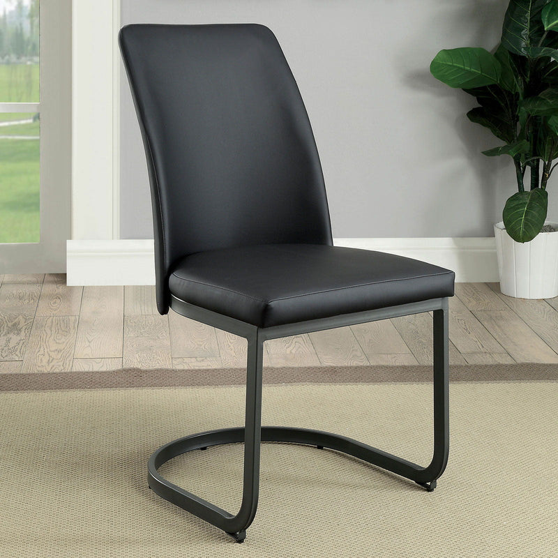 Saskia - Side Chair (Set of 2) - Dark Gray / Black - Grand Furniture GA