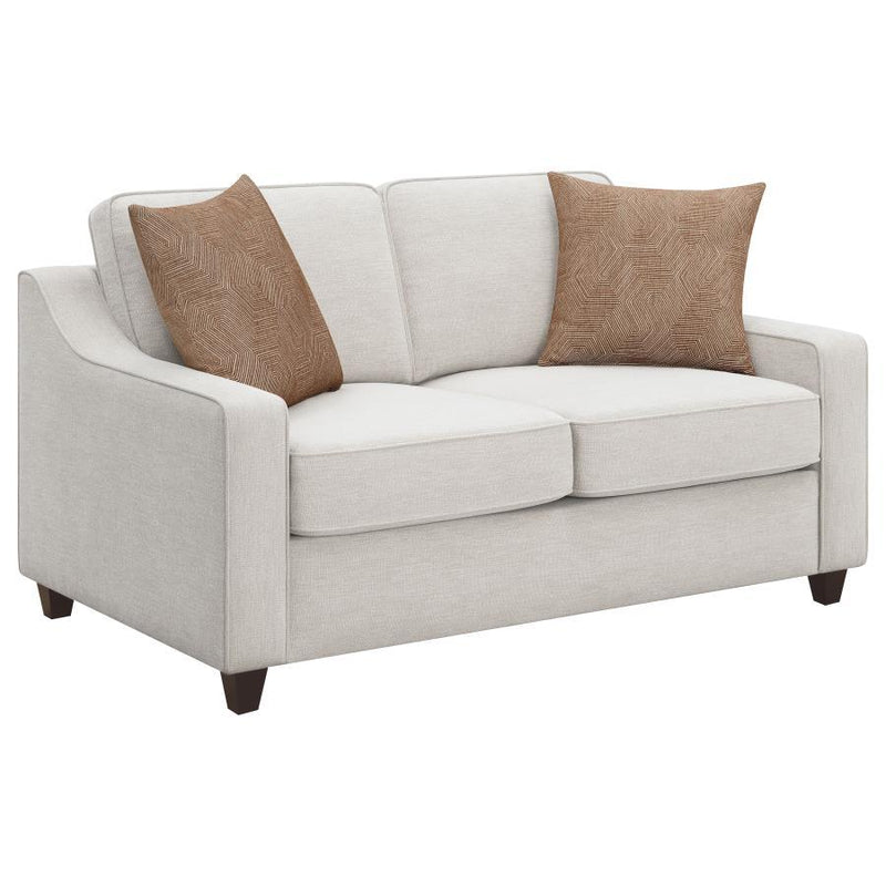 Christine - Upholstered Cushion Back Loveseat - Beige - Grand Furniture GA