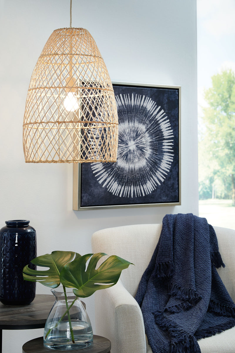 Calett - Beige - Rattan Pendant Light.