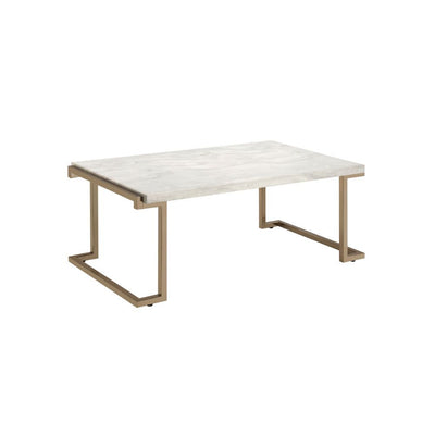 Boice II - Coffee Table - Faux Marble & Champagne - Grand Furniture GA