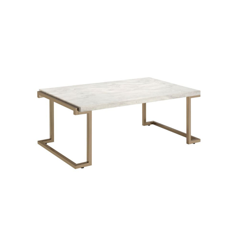 Boice II - Coffee Table - Faux Marble & Champagne - Grand Furniture GA