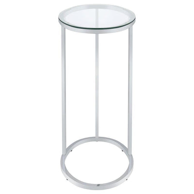 Kyle - Oval Snack Table - Chrome And Clear