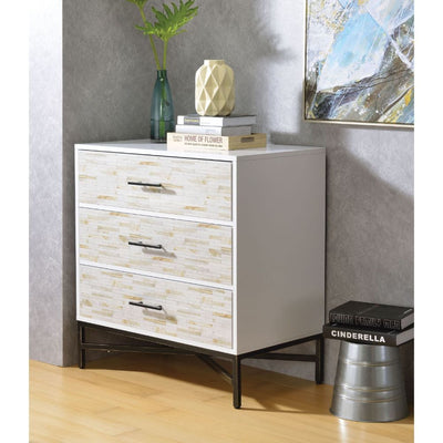 Uma - Accent Table - White & Weathered Wood Pattern - 33" - Grand Furniture GA