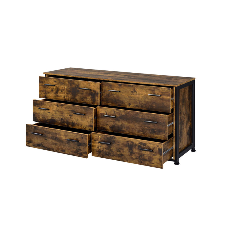 Juvanth - Dresser - Rustic Oak & Black Finish