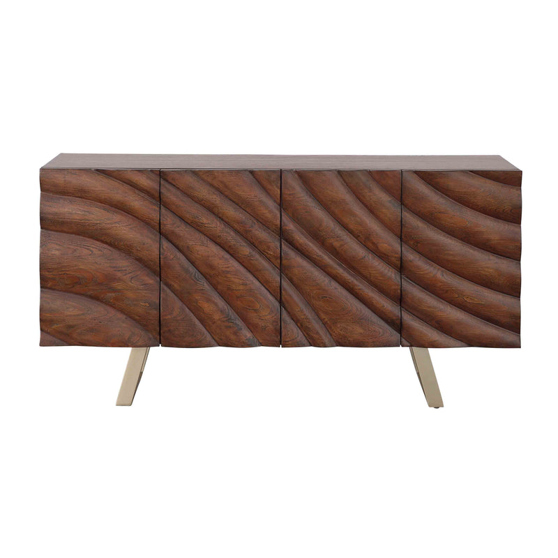 Mojave - Four Door Credenza - Brown & Champagne