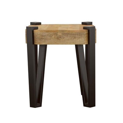 Winston - Wooden Square Top End Table - Natural and Matte Black.