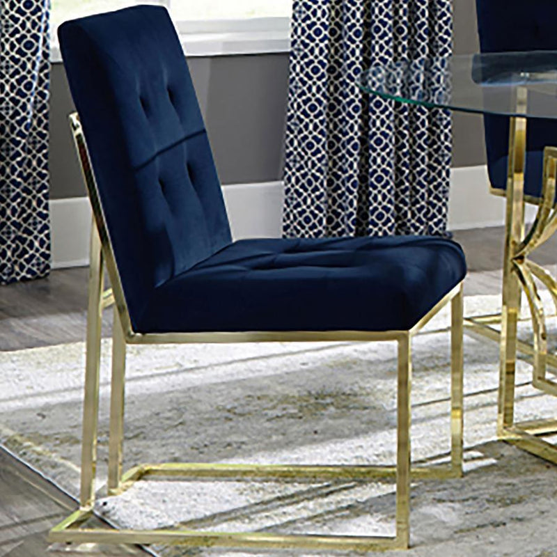 Cisco - Tufted Back Side Chairs (Set of 2) - Ink Blue.