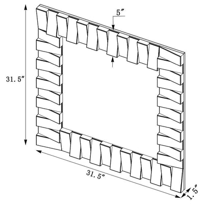 Tanwen - Square Wall Mirror With Layered Panel - Silver.