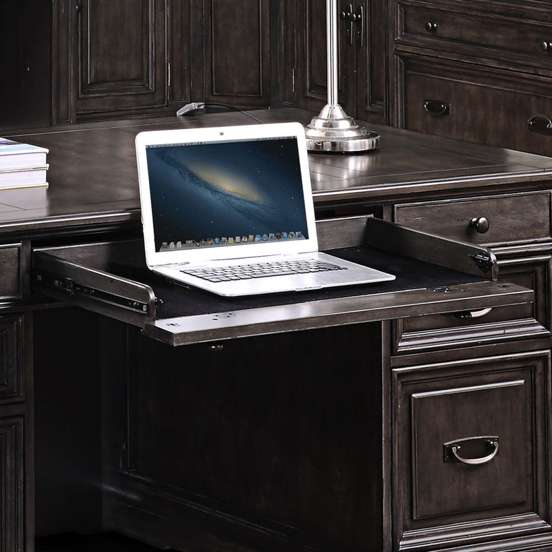 Washington Heights - Double Pedestal Executive Desk - Washed Charcoal