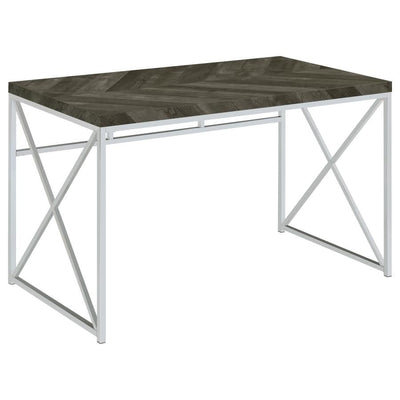 Grimma - Writing Desk - Rustic Gray Herringbone - Grand Furniture GA