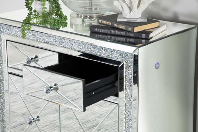 Arwen - 2-Drawer Accent Cabinet - Clear Mirror With Led Lighting.