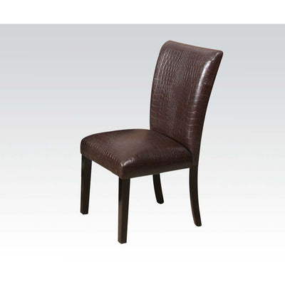 Fraser - Side Chair (Set of 2) - Dark Brown Crocodile PU, Espresso - Grand Furniture GA