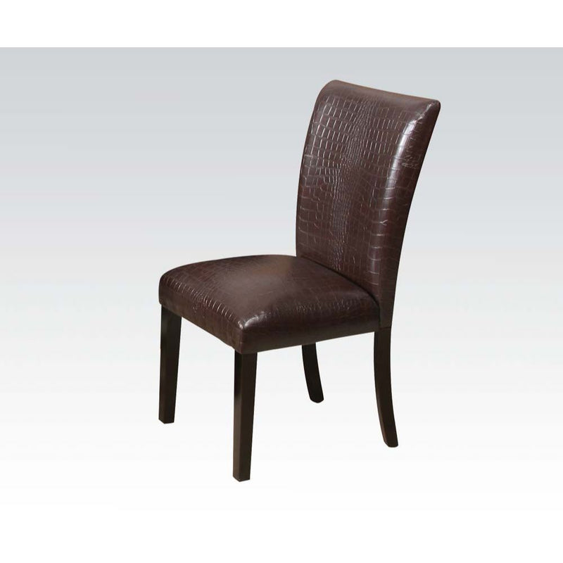 Fraser - Side Chair (Set of 2) - Dark Brown Crocodile PU, Espresso - Grand Furniture GA