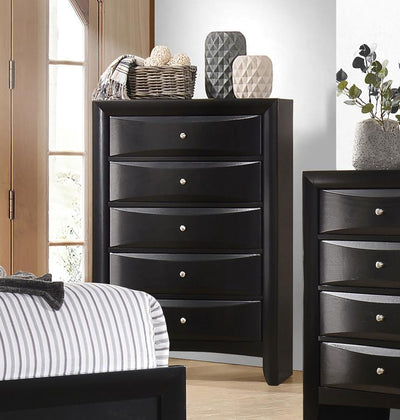 Briana - Rectangular 5-Drawer Chest - Black - Accent Chests - Grand Furniture GA