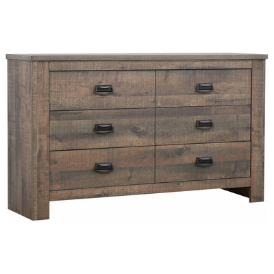 Frederick - 6-Drawer Dresser - Weathered Oak.