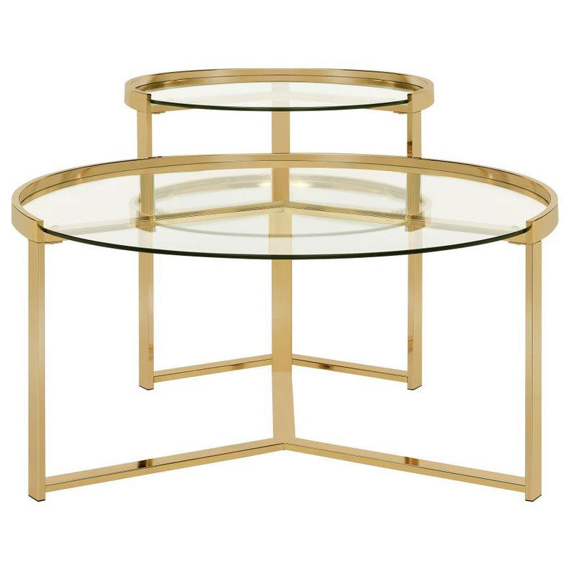 Delia - Round Glass Top Nesting Coffee Table