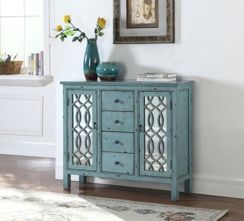 Rue - 4-Drawer Accent Cabinet - Antique Blue.