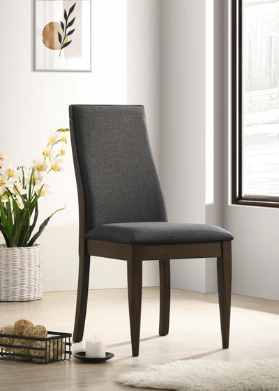 Wes - Upholstered Side Chair (Set of 2) - Grey and Dark Walnut.