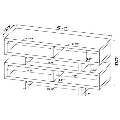 Parker - TV Console With 5 Open Compartments - Cappuccino