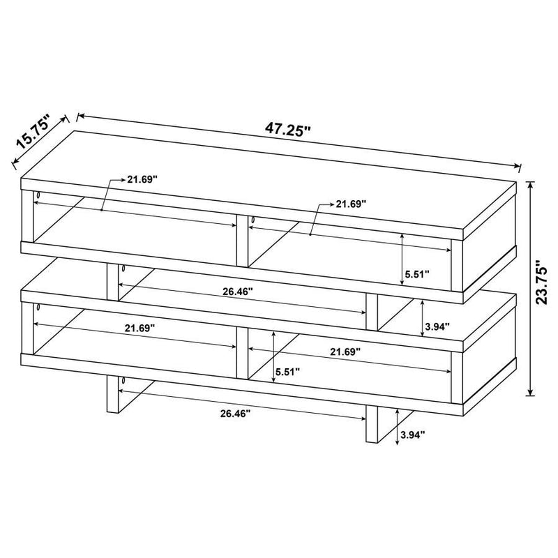 Parker - TV Console With 5 Open Compartments - Cappuccino