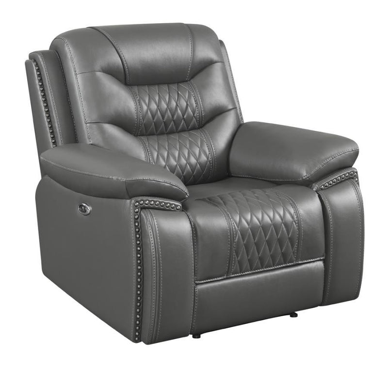 Flamenco - Tufted Upholstered Power Recliner - Charcoal.