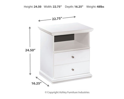 Bostwick - White - One Drawer Night Stand.