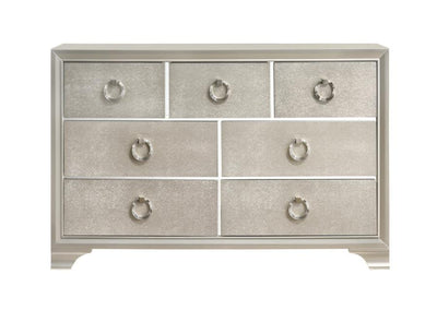 Salford - 7-Drawer Dresser - Metallic Sterling.