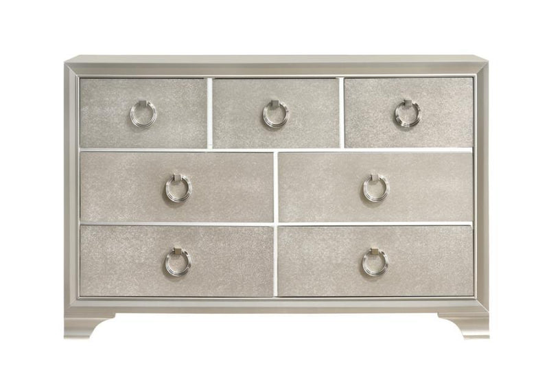 Salford - 7-Drawer Dresser - Metallic Sterling.