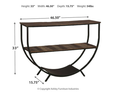 Lamoney - Gray / White/brown - Console Sofa Table