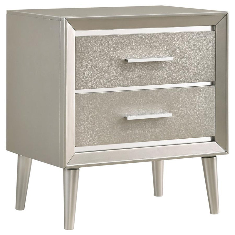 Ramon - 2-Drawer Nightstand - Metallic Sterling - Grand Furniture GA