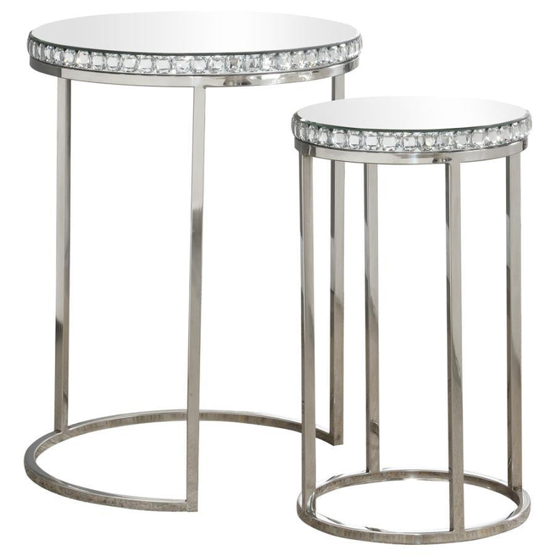 Addison - 2-Piece Round Nesting Table - Silver.