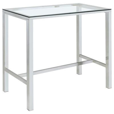 Tolbert - Bar Table With Glass Top - Chrome - Grand Furniture GA