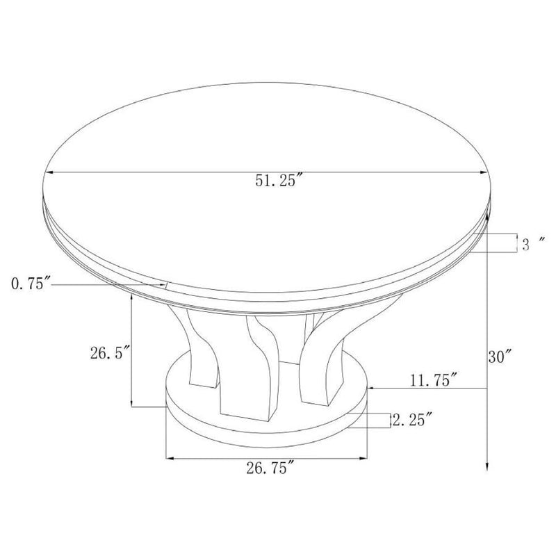 Anchorage - Round Dining Table - Chrome And Black - Grand Furniture GA