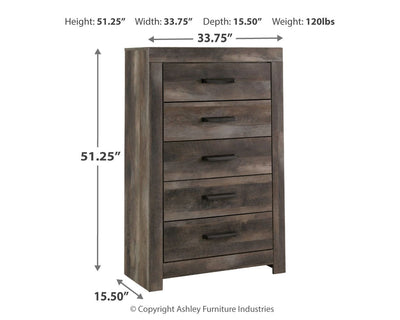 Wynnlow - Gray - Five Drawer Chest.